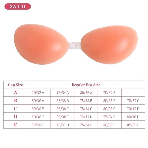 Taesha Invisible Adhesive Push-up Bra Strapless- Lift Up Sticky Bra for Women- Breast Lift Silicone Covering Nipple Bra for Backless Dress - Reusable Sticky Bras Nude