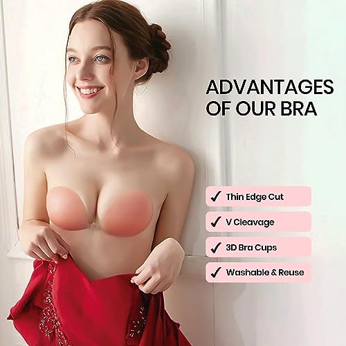 Silicone Adhesive Bra Strapless Sticky Bras for Women Breast Lift