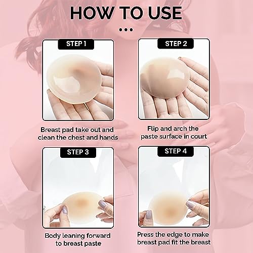 Taesha Adhesive Strapless Silicon Bra - Invisible, Comfortable, Reusable - Seamless Support for Backless - Imported Quality, Hand Washable, 100% Silicone Push-Up - Backless Dresses, and Low Necklines